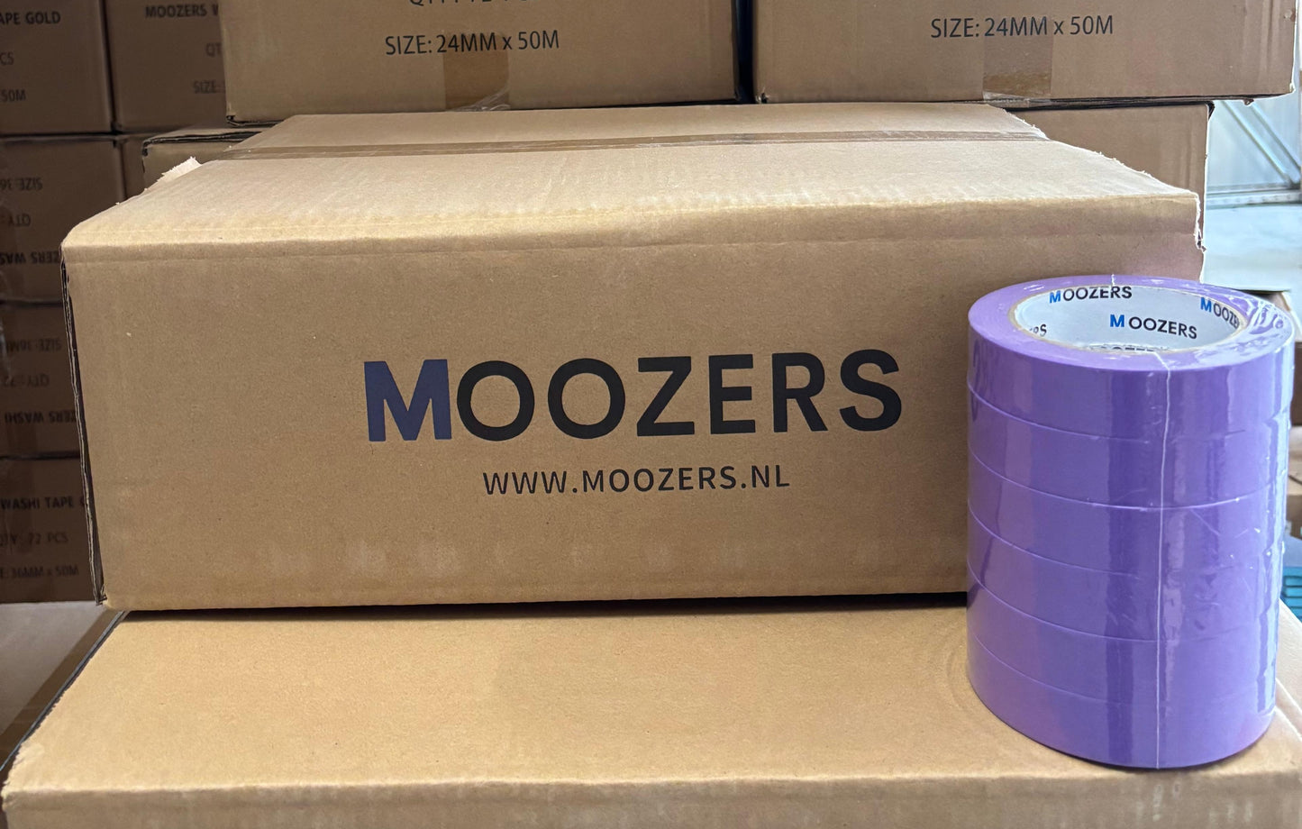 DOOS MOOZERS | Washi | Schilderstape paars | 24mm x 50m | 36 Rollen